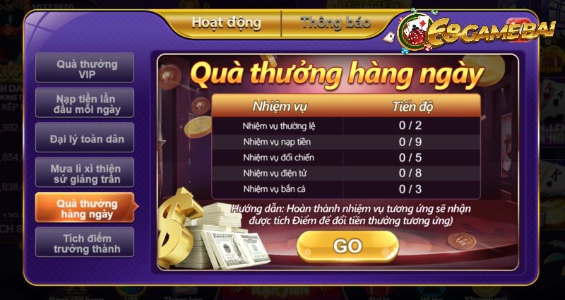 Quà tặng cược thủ mỗi ngày