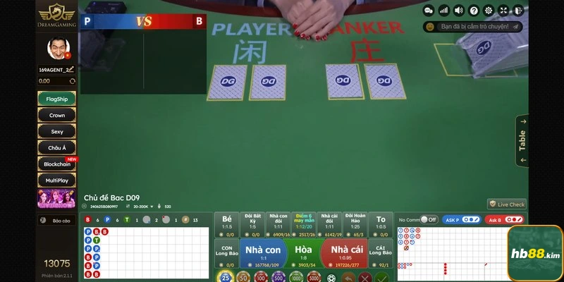 Thao tác tham gia đặt cược trong baccarat hb88